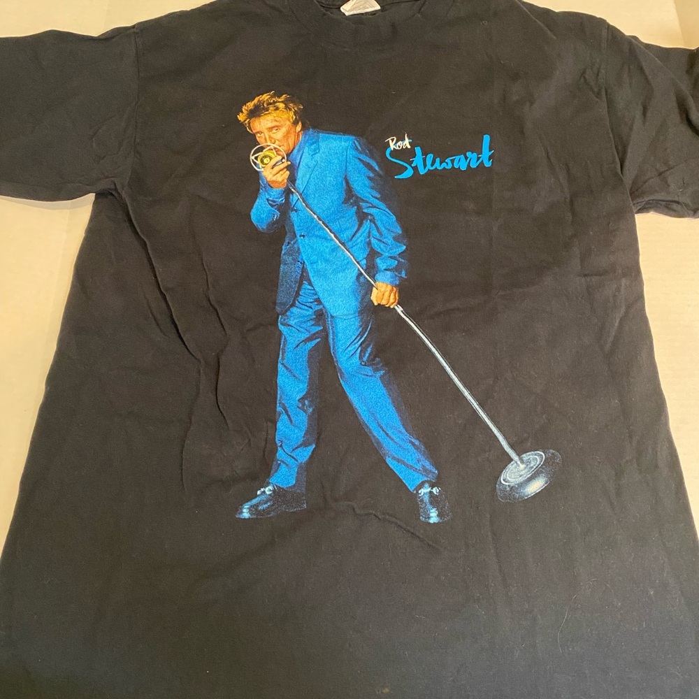Rod Stewart Black Graphic T-Shirt